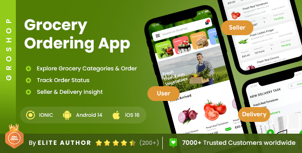 6 App Template| Grocery Delivery App| Multi Vendor Grocery Ordering App